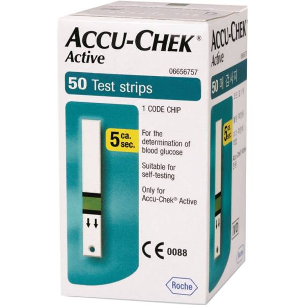 نوار تست قند خون اکتیو اکیو چک ۵۰ عددی-Accu-Chek Active 50 Test Strips