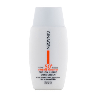 کرم ضد آفتاب بی رنگ ژیناژن مدل Fusion Liquid مناسب پوست خشک و نرمال