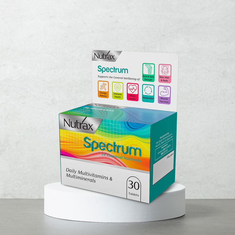 قرص مولتی ویتامین و مینرال روزانه اسپکتروم نوتراکس 30 عدد -Nutrax Spectrum Daily Multivitamin and Multiminerals 30 Tablets