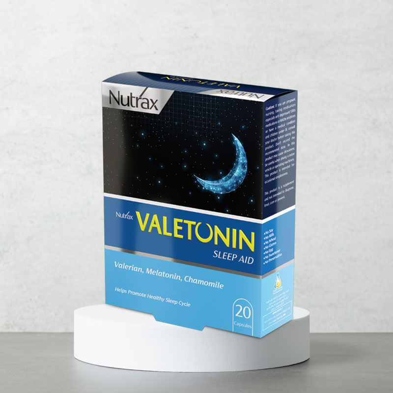 کپسول والتونین نوتراکس بهبود دهنده خواب -Nutrax Valetunin Sleep Aid Capsules
