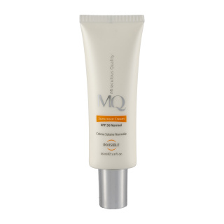 کرم ضد آفتاب بی رنگ ام کیو با SPF50 مناسب پوست نرمال و خشک حجم 55 میلی لیتر